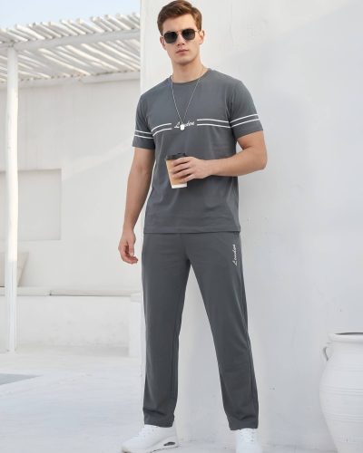 WEET Cotton T-Shirt and Pyjama Set for Men, Night Wear for Men, Men's Pyjama Set 164