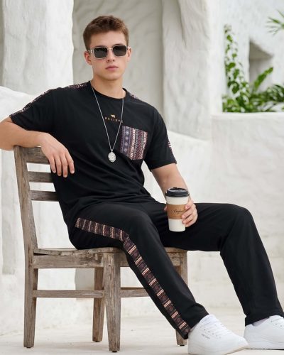 WEET Cotton T-Shirt and Pyjama Set for Men, Night Wear for Men 162b