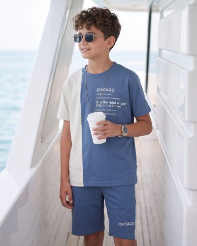 Boys Cotton Shorts Nightsuit Set | Printed T-Shirt & Shorts 8211
