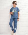 WEET Boys Cotton T-Shirt and Joggers Set | Printed Nightwear Coord Set – Blue