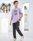 WEET Boys Cotton T-Shirt and Pyjama Set | Printed Nightwear Coord Set – Lavender