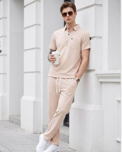 WEET Cotton Polo T-Shirt with Pocket and Pyjama Set for Men,       Night Wear for Men,       Men's Pyjama Set