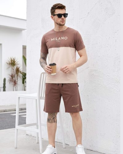 WEET Beige and Brown Combo Cotton Men’s Shorts Set -Nightwear 137A