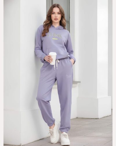 WEET Women Kangaroo Pocket  Hoodie & Joggers Track Suit Co-ord Set 410
