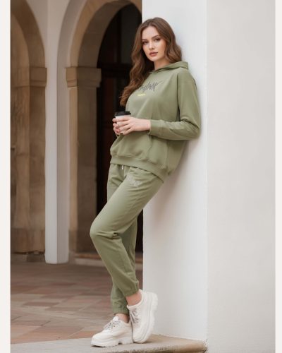 WEET Women Kangaroo Pocket  Hoodie & Joggers Track Suit Co-ord Set 410B