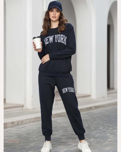 Weet Women's Light Grey "Weekend Mode" Joggers and T-Shirt Set – Casual Loungewear