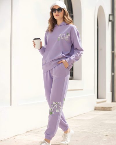 Weet Women's Purple Full-Sleeve Tracksuit – Sweatshirt and Joggers Set