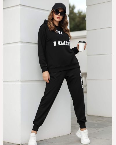 Weet Women's Black Full-Sleeve 1960 Tracksuit – Sweatshirt & Joggers Set