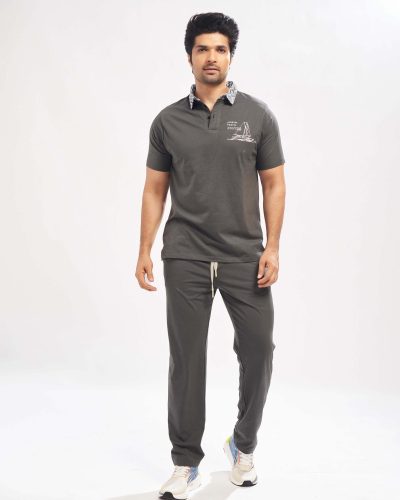 WEET Cotton Polo Tshirt and Pyjama Set for Men,Night Wear for Men,Men's Pyjama Set 168