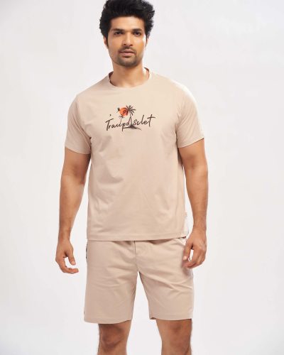 WEET Cotton T-Shirt and Shorts Set for Men,Night Wear for Men,Men's Pyjama Set 182