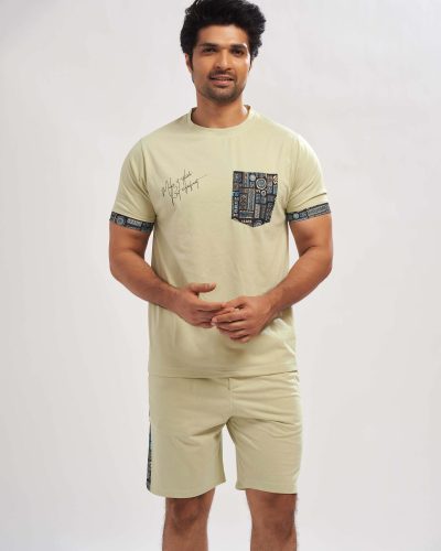 WEET Men's Printed T-Shirt & Shorts Co Ord Set | Cotton Casual Wear 180
