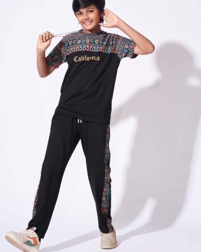 WEET Boys Cotton T-Shirt and Pyjama Set | Printed Nightwear Coord Set 8218