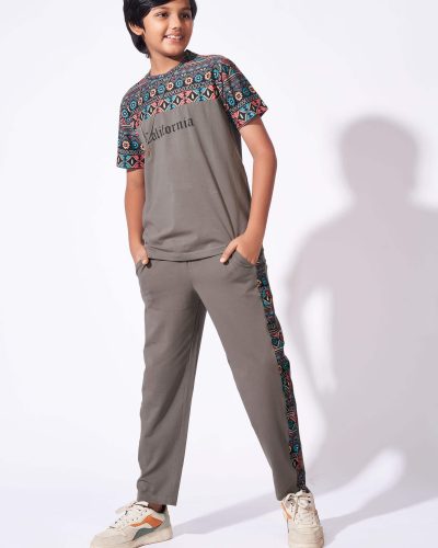 WEET Boys Cotton T-Shirt and Pyjama Set | Printed Nightwear Coord Set 8218B