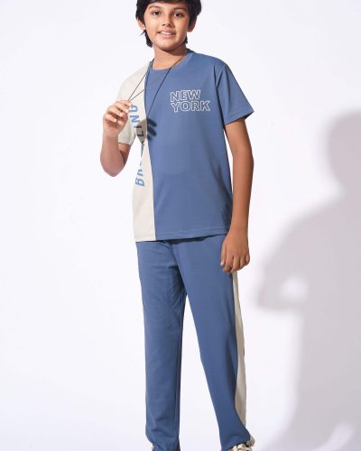 WEET Boys Cotton T-Shirt and Pyjama Set | Printed Nightwear Coord Set 8220b