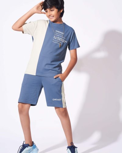 Boys Cotton Shorts Nightsuit Set | Printed T-Shirt & Shorts 8211