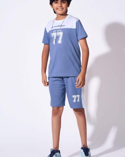 Boys Cotton T-Shirt and Shorts Set | Printed Nightsuit & Casual Coord for boys - 8213