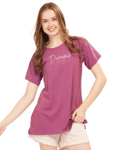 WEET Women's Cotton Long Printed T-Shirt 5434A